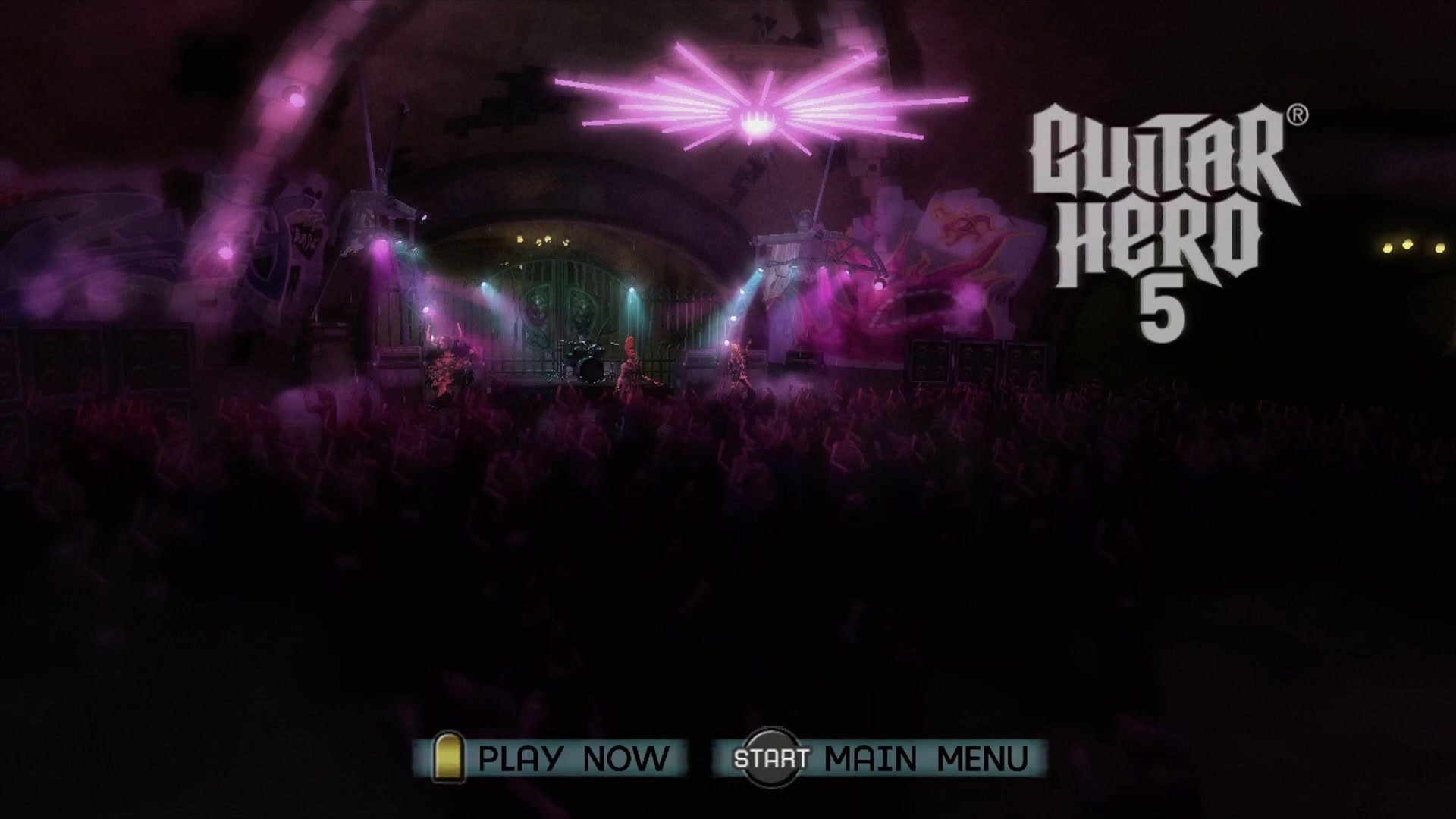 Guitar Hero 5 title screen for Xbox 360